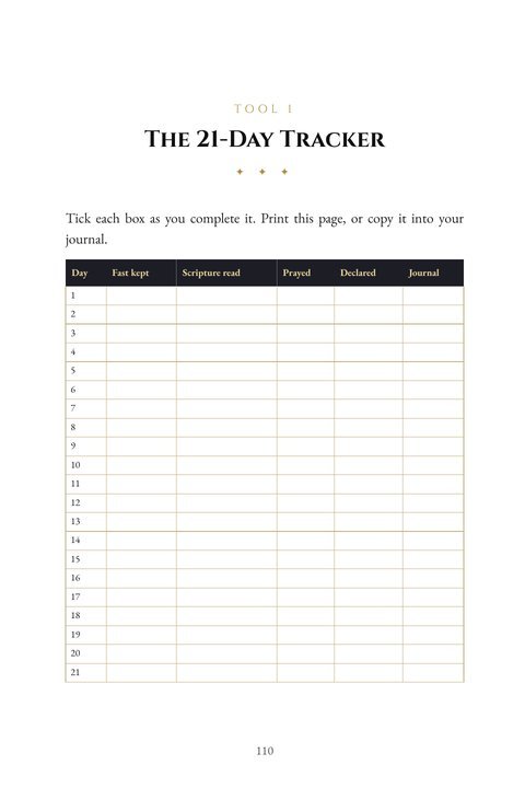 21-Day Tracker page