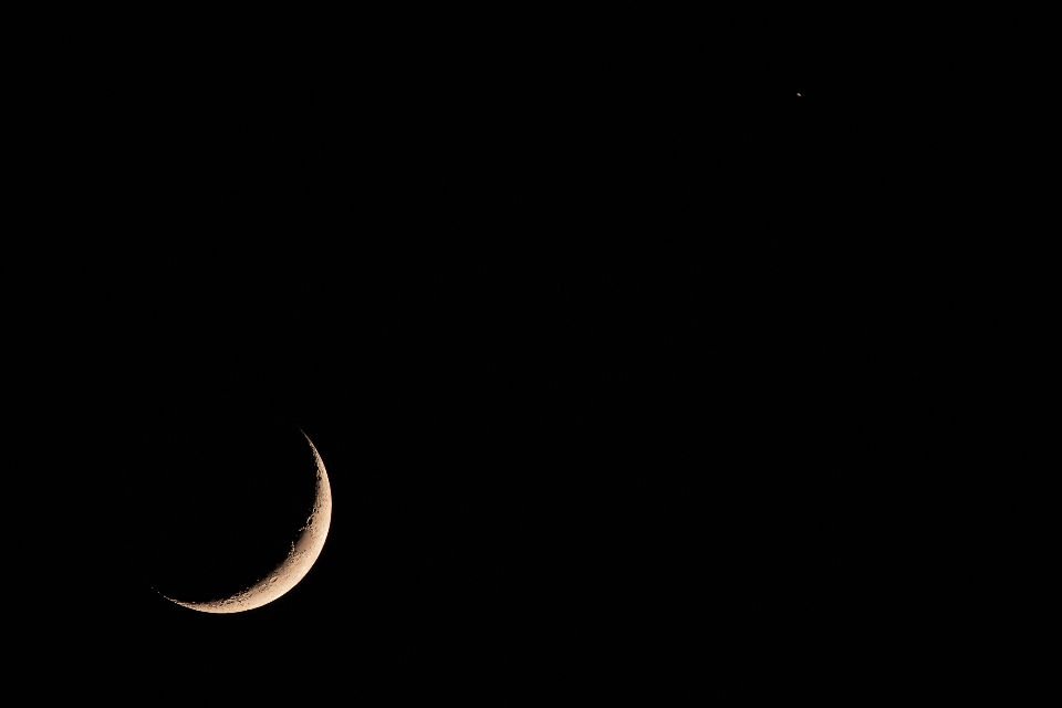 Crescent moon in a dark night sky – God watches over us in the night