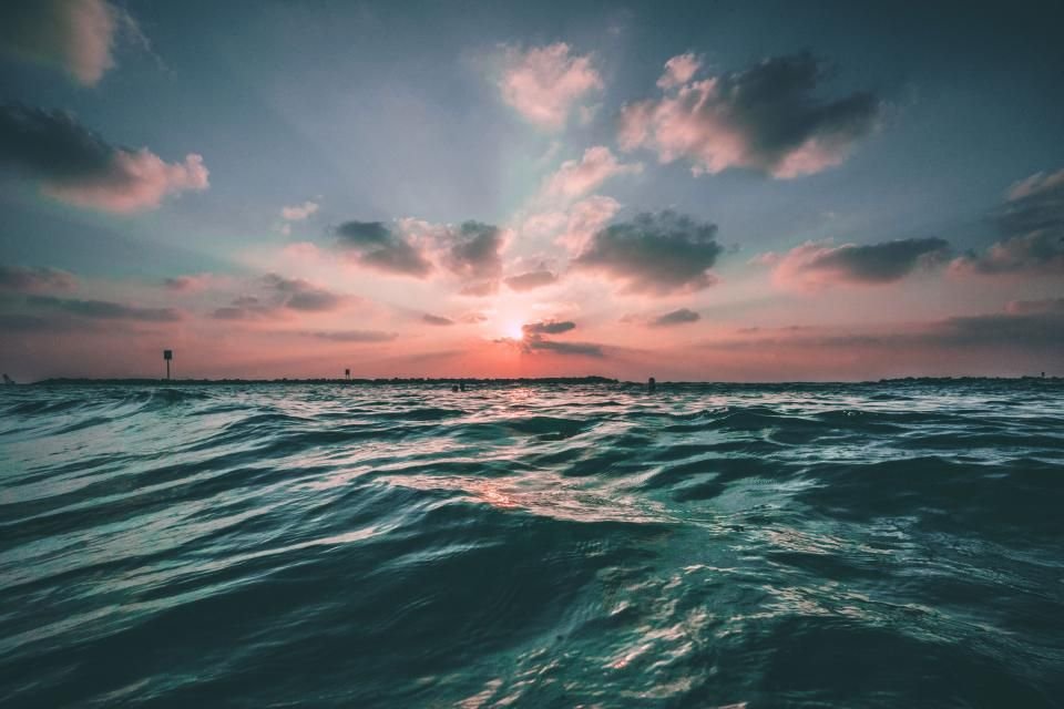 Sunrise light over the ocean – remembering that God rules the waters