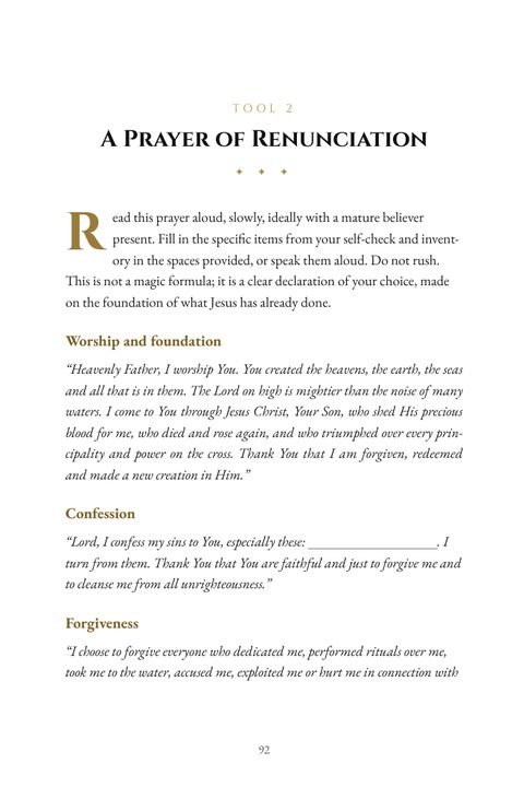 A Prayer of Renunciation